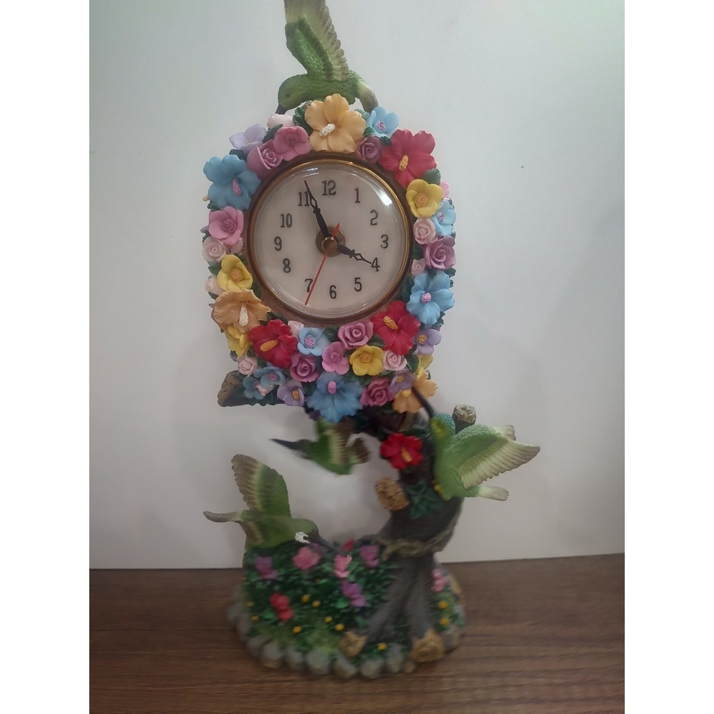 Vintage Birds In Flight Hummingbird Pendulum Clock Tested Works Original Box